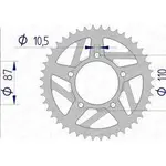 Couronne AFAM 47 dents alu pas 520 type 15405 Suzuki