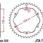 Couronne JT SPROCKETS 38 dents acier standard pas 525 type 761