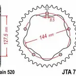 Couronne JT SPROCKETS 38 dents acier standard pas 520 type 751