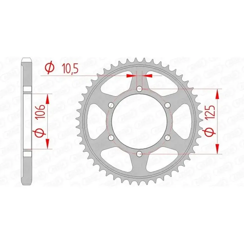 Couronne AFAM 37 dents acier pas 525 type 86605 Triumph Bonneville 1200