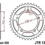 Couronne JT SPROCKETS 41 dents acier standard pas 520 type 1316 Honda CB500F