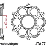 Support de couronne JT SPROCKETS 6 Silentblocs Ducati Panigale/Monster