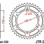 Couronne JT SPROCKETS 38 dents acier pas 520 type 260