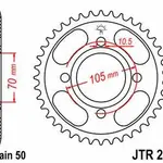 Couronne JT SPROCKETS 38 dents acier pas 530 type 278