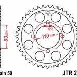 Couronne JT SPROCKETS 38 dents acier pas 530 type 284
