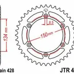 Couronne JT SPROCKETS 52 dents acier pas 428 type 459