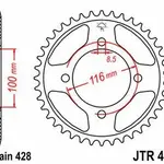 Couronne JT SPROCKETS 50 dents acier pas 428 type 462