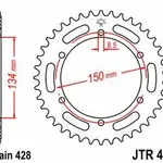Couronne JT SPROCKETS 48 dents acier pas 428 type 46