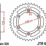 Couronne JT SPROCKETS 44 dents acier pas 520 type 698