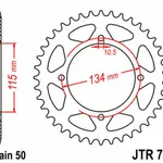 Couronne JT SPROCKETS 48 dents acier pas 530 type 718