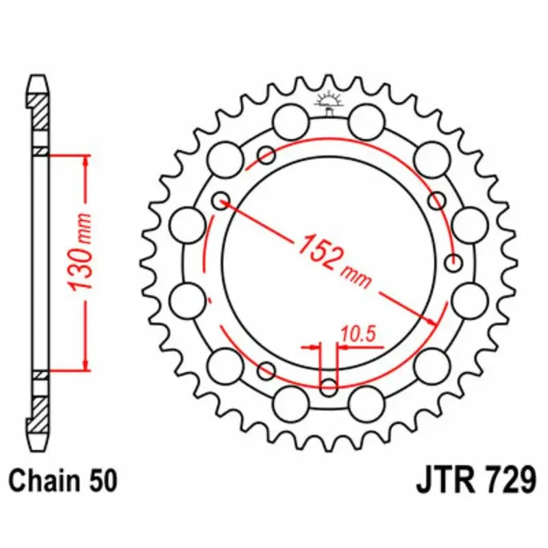 Couronne JT SPROCKETS 46 dents acier pas 530 type 729