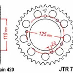 Couronne JT SPROCKETS 50 dents acier pas 420 type 799