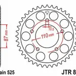 Couronne JT SPROCKETS 45 dents acier pas 525 type 807