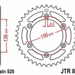 Couronne JT SPROCKETS 48 dents acier pas 520 type 822