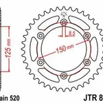 Couronne JT SPROCKETS 40 dents acier pas 520 type 897
