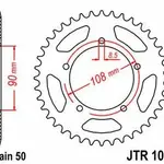 Couronne JT SPROCKETS 40 dents acier pas 530 type 1022
