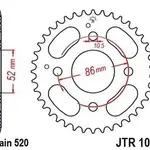 Couronne JT SPROCKETS 30 dents acier standard pas 520 type 1071