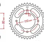 Couronne JT SPROCKETS 42 dents acier pas 428 type 1219