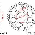 Couronne JT SPROCKETS 53 dents acier pas 428 type 1806