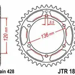 Couronne JT SPROCKETS 57 dents acier pas 428 type 1847