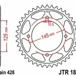 Couronne JT SPROCKETS 53 dents acier pas 428 type 1874