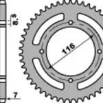 Couronne PBR 51 dents acier standard pas 428 type 467M