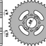 Couronne PBR 38 dents acier standard pas 520 type 801