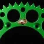 Couronne RENTHAL Ultralight™ 50 dents alu anti-boue pas 420 type 191U vert Kawasaki KX80/85
