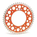 Couronne RENTHAL Twinring® 48 dents Ultra-light anti-boue anodisé dur pas 520 type 2240 orange