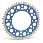 Couronne RENTHAL Twinring® 50 dents Ultra-light anti-boue anodisé dur pas 520 type 2240 bleu Husqvarna