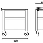 Chariot d&#039;atelier métallique BETA gris
