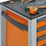 Servante mobile d&#039;atelier à six tiroirs BETA orange