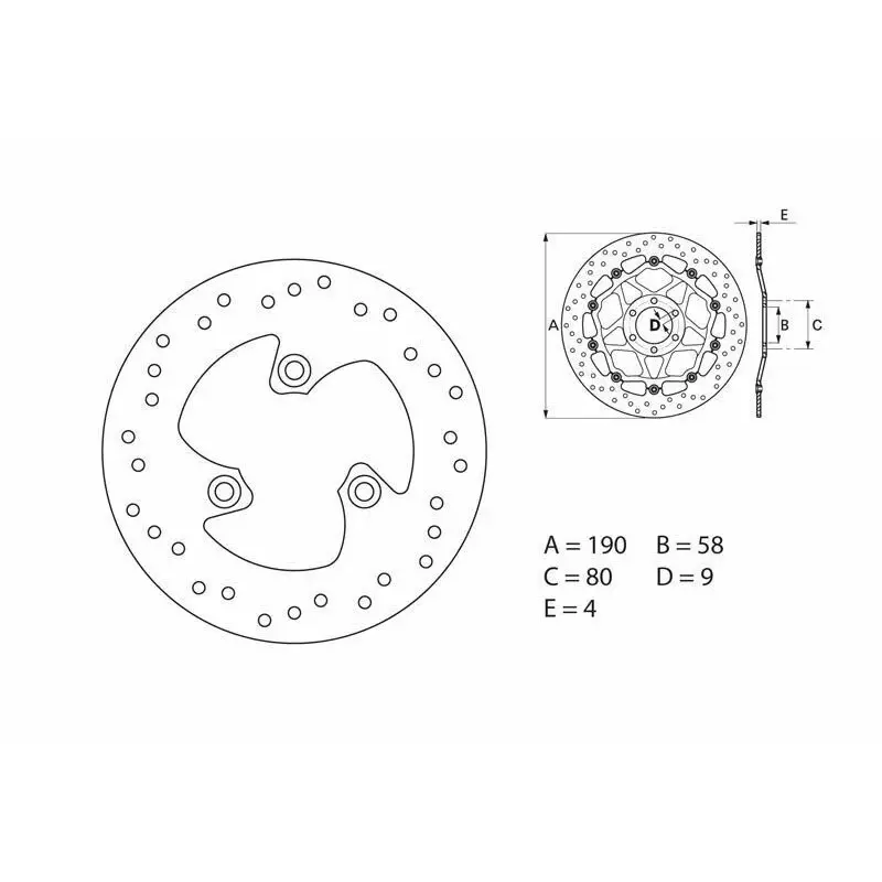 Disque de frein BREMBO Oro rond fixe