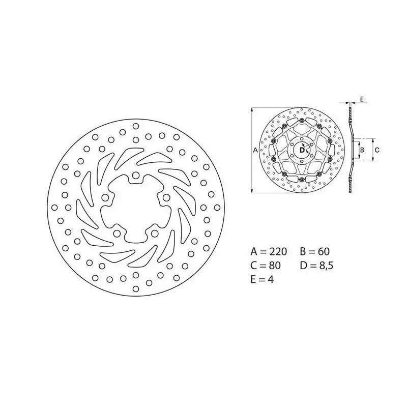 Disque de frein BREMBO Oro rond fixe