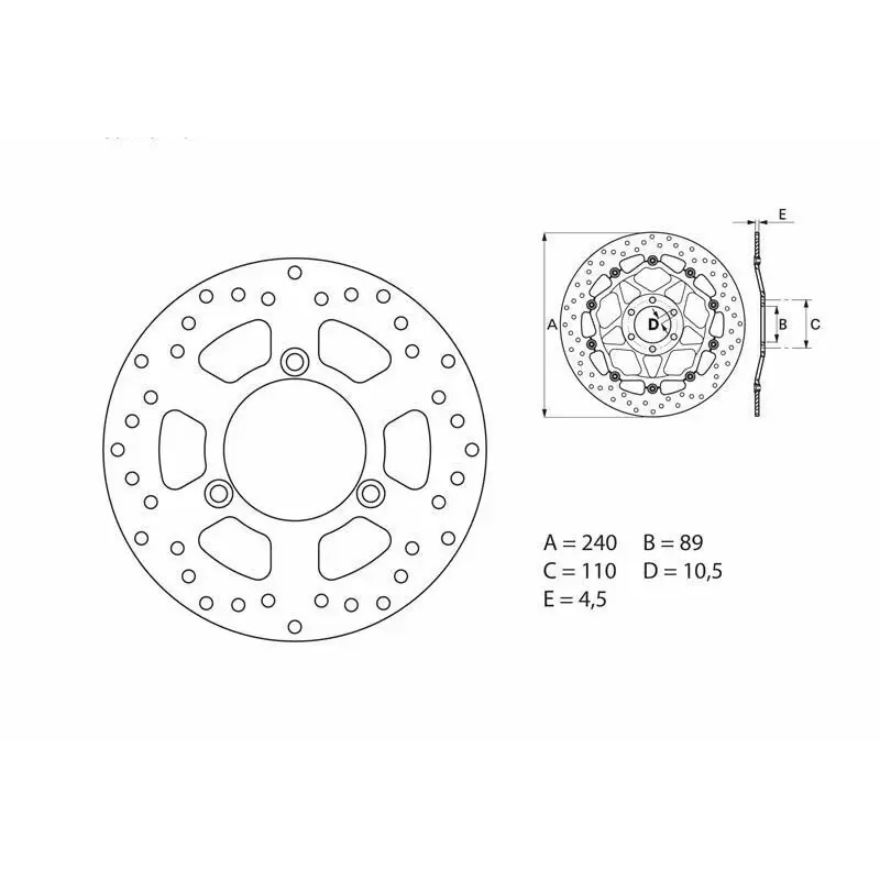 Disque de frein BREMBO Oro rond fixe