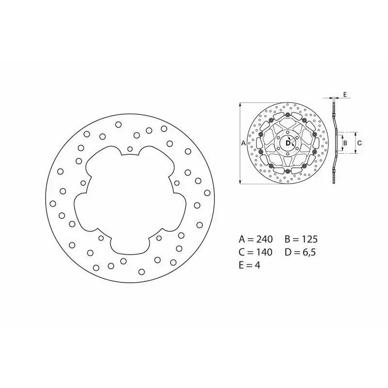 Disque de frein BREMBO Oro rond fixe