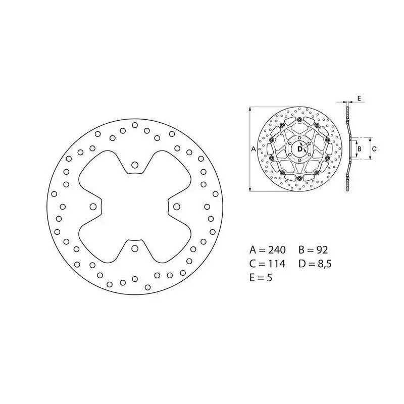 Disque de frein BREMBO Oro rond fixe