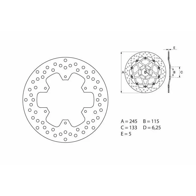 Disque de frein BREMBO Oro rond fixe