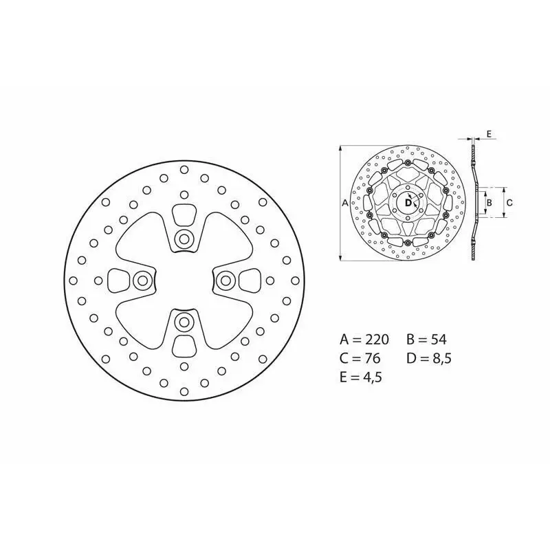 Disque de frein BREMBO Oro rond fixe