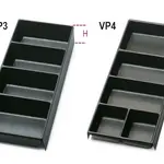 Bacs de rangement compartimentés BETA plastique pour servantes/coffres/chariots