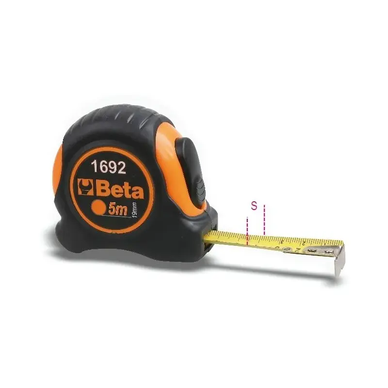 Mètre à ruban BETA 5m boîtier ABS antichoc bi-matières ruban acier classe de précision II