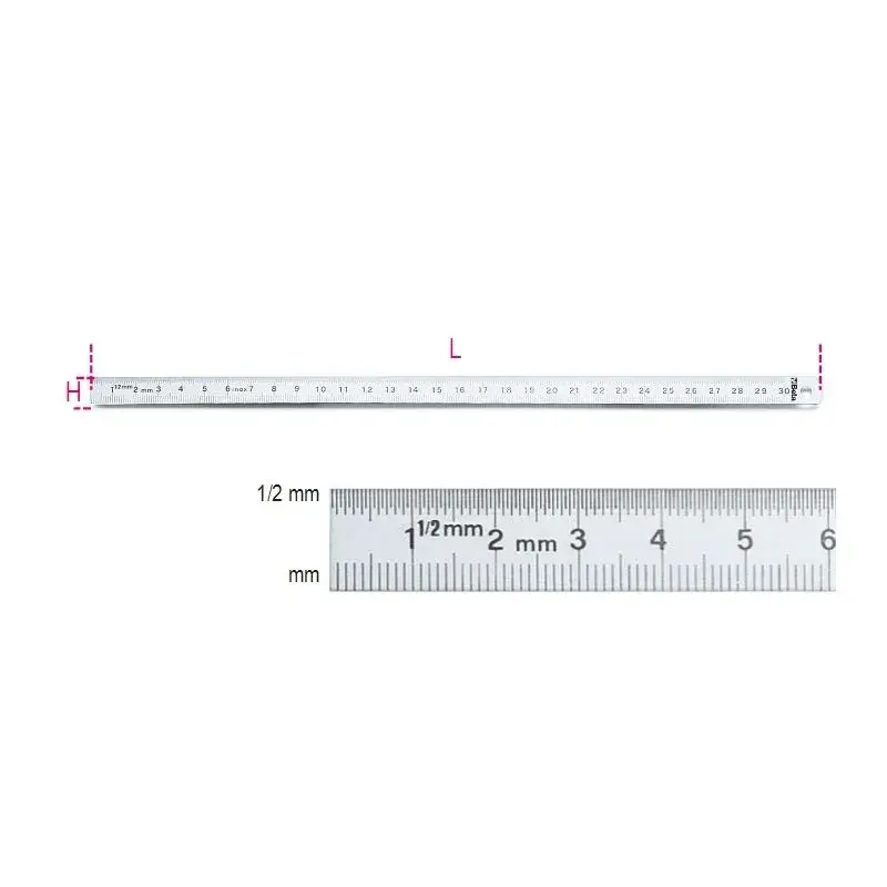 Réglet flexible BETA 300mm acier inoxydable