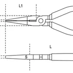 Pince à becs plats longs striés BETA taille 200 branches gainées confort bi-matières