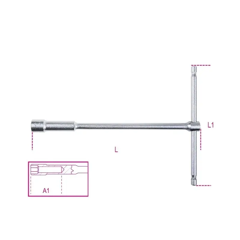 Clé à béquille simple avec douille profonde 6 pans BETA 14mm