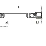 Clé à pipe débouchée BETA 7mm chromée polie
