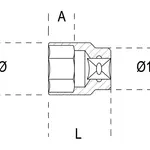 Douille 6 pans 3/4 BETA 36mm