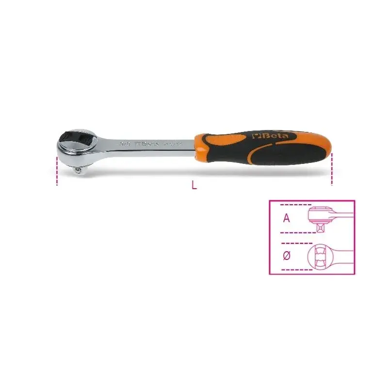 Cliquet réversible carré mâle 3/8 BETA 72 dents