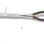 Jeu de 2 pinces extra-longues à becs demi-ronds striées avec double articulation