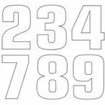 Numéro de course 1 TECNOSEL 20x13cm blanc jeu de 3