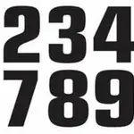 Numéro de course 9 TECNOSEL 20x13cm noir jeu de 3
